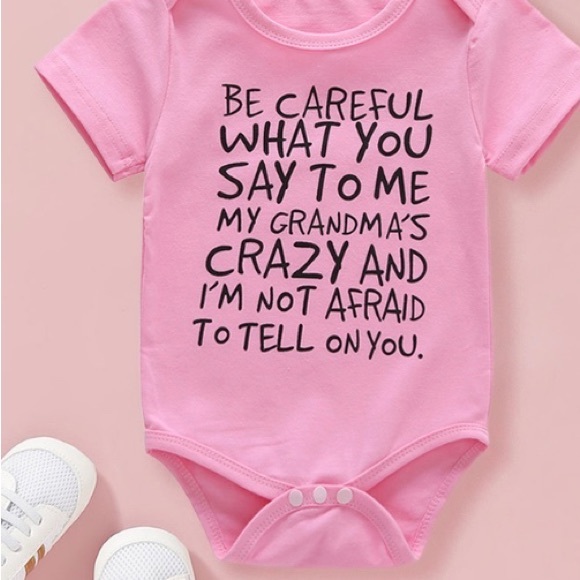BUNDLE DEAL‼️ Be Careful What You Say Boy / Girl Onesie/ 3-Pack Hair Bows - Picture 3 of 9